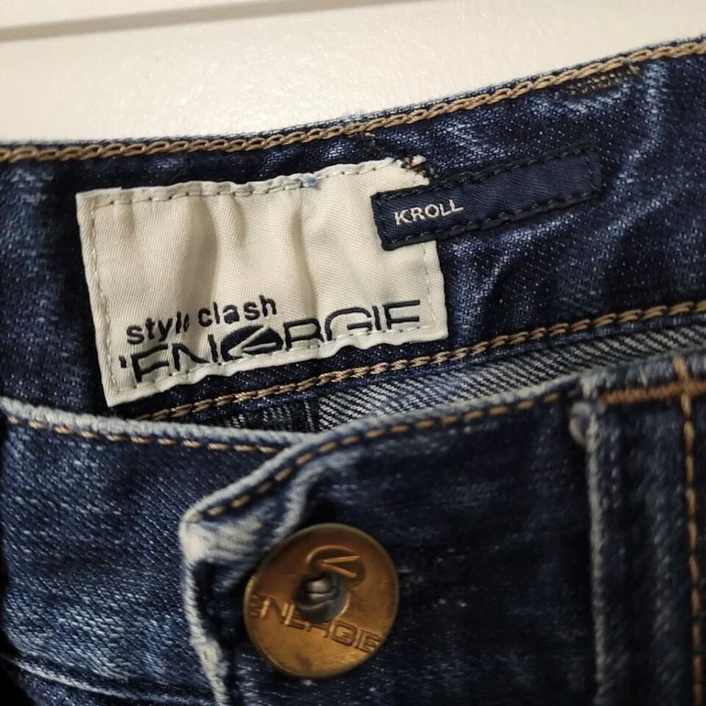 Energie Style Clash Kroll Wash Dark Denim Jeans Size 32x34
